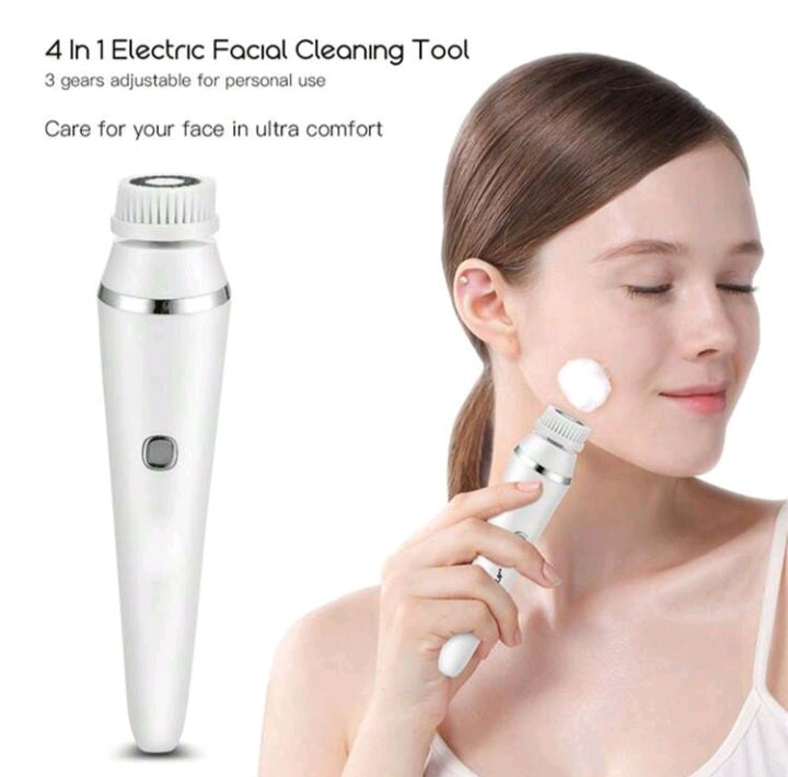 4-in-1 Rechargeable Facial Cleansing & Massaging Brush – Deep Clean & Glow